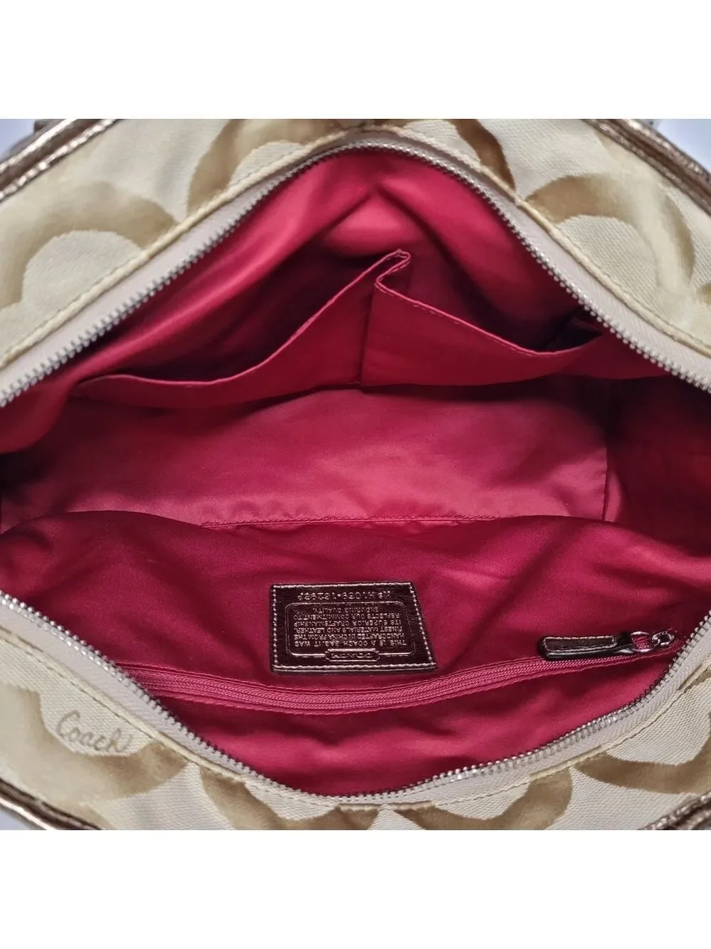 Coach Poppy Champagne Gold Tote Crossbody/Shoulder Bag H1069-16296P